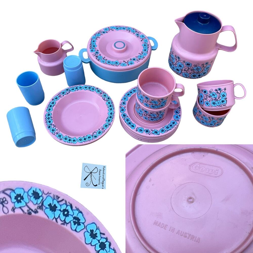 Gowi Plasticware Floral 19-PC Tea Set